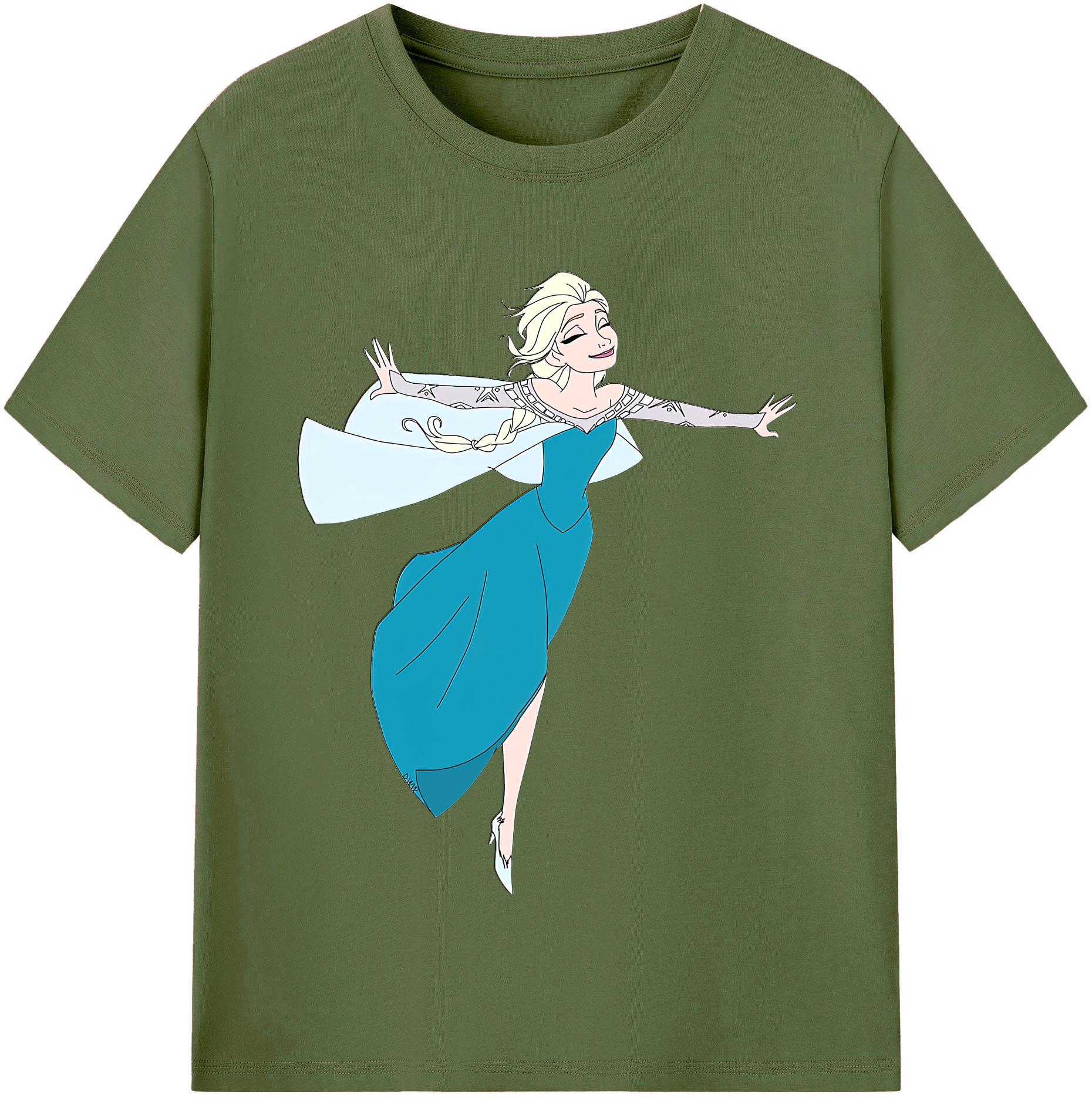 （画像用） アナと雪の女王 アンナ エルサ Frozen Anna Elsa 綿100％半袖Tシャツ（フロントプリント）